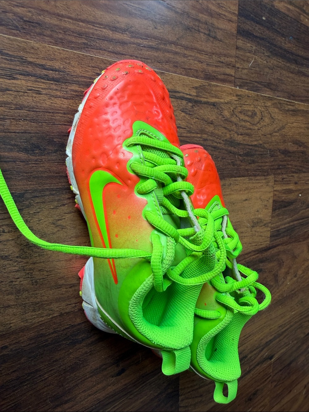 Nike Kids Neon Green & Orange Soccer Cleats